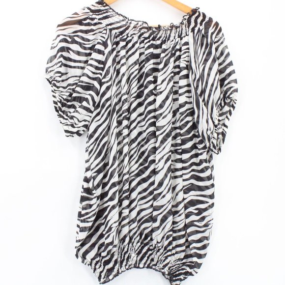 Isabella Rodriguez Blouse Top Women Animal Print Lightweight Short Sleeve XL NWT - Picture 8 of 10